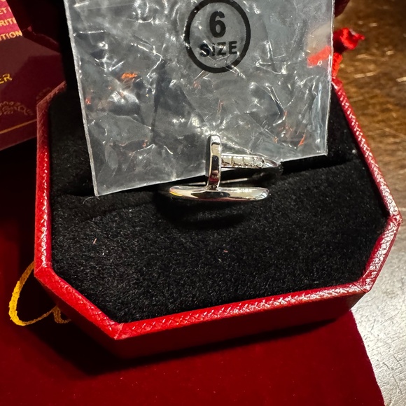 Silver Nail Twist Ring - Picture 2 of 7